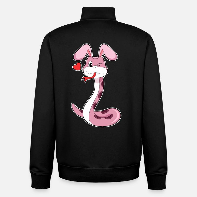 Cœur de lapin de serpent - Sweat zippé unisexe en coton bio Stanley/Stella - noir