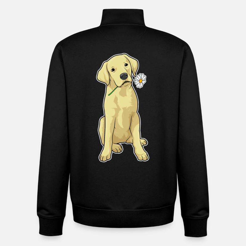 Labrador Gänseblümchen - Unisex Organic Zip Sweatshirt von Stanley/Stella - Schwarz