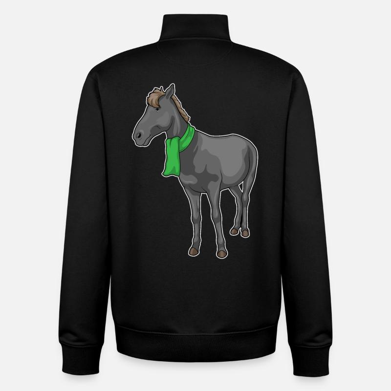 Pferd Schal - Unisex Organic Zip Sweatshirt von Stanley/Stella - Schwarz