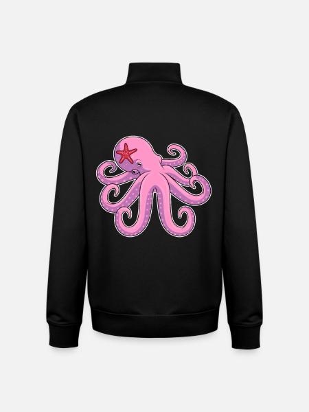 Octopus starfish - Unisex Organic Zip Sweatshirt by Stanley/Stella - black