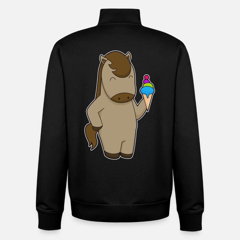 Pferd Waffeleis - Unisex Organic Zip Sweatshirt von Stanley/Stella - Schwarz
