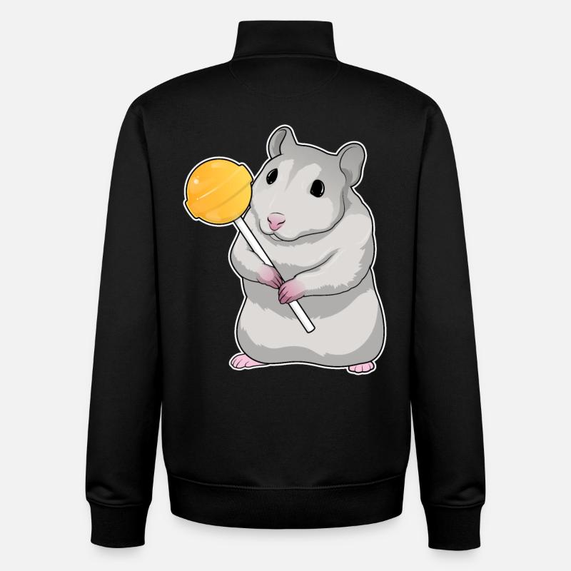 Hamster Lutscher - Unisex Organic Zip Sweatshirt von Stanley/Stella - Schwarz
