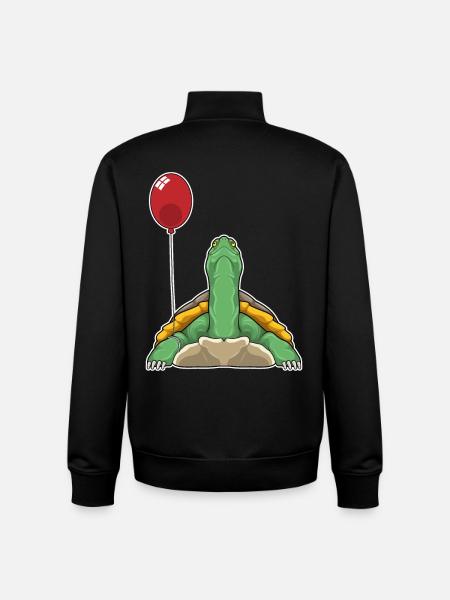 Turtle Balloon - Unisex Organic Zip Sweatshirt by Stanley/Stella - black