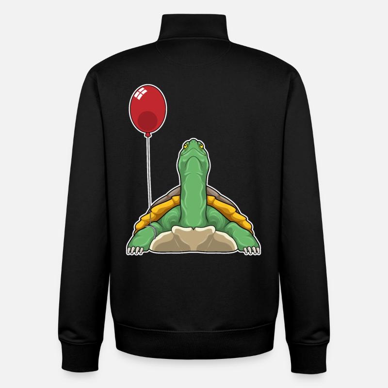 Turtle Balloon - Unisex Organic Zip Sweatshirt by Stanley/Stella - black