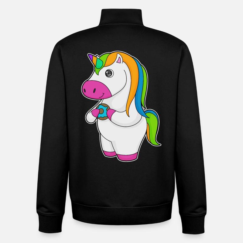 Einhorn Donut - Unisex Organic Zip Sweatshirt von Stanley/Stella - Schwarz