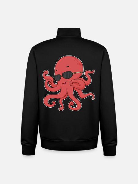 Octopus Sunglasses - Unisex Organic Zip Sweatshirt by Stanley/Stella - black