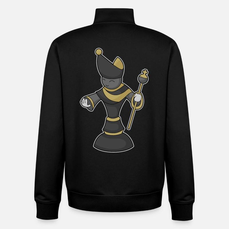 Schachfigur Läufer Stab Schach - Unisex Organic Zip Sweatshirt von Stanley/Stella - Schwarz