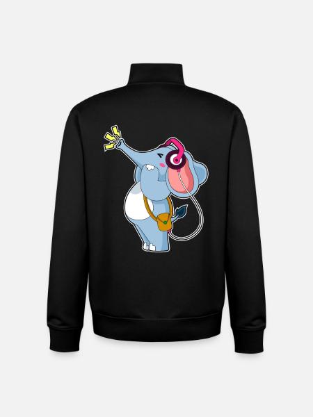 Musique casque Elephant - Sweat zippé unisexe en coton bio Stanley/Stella - noir