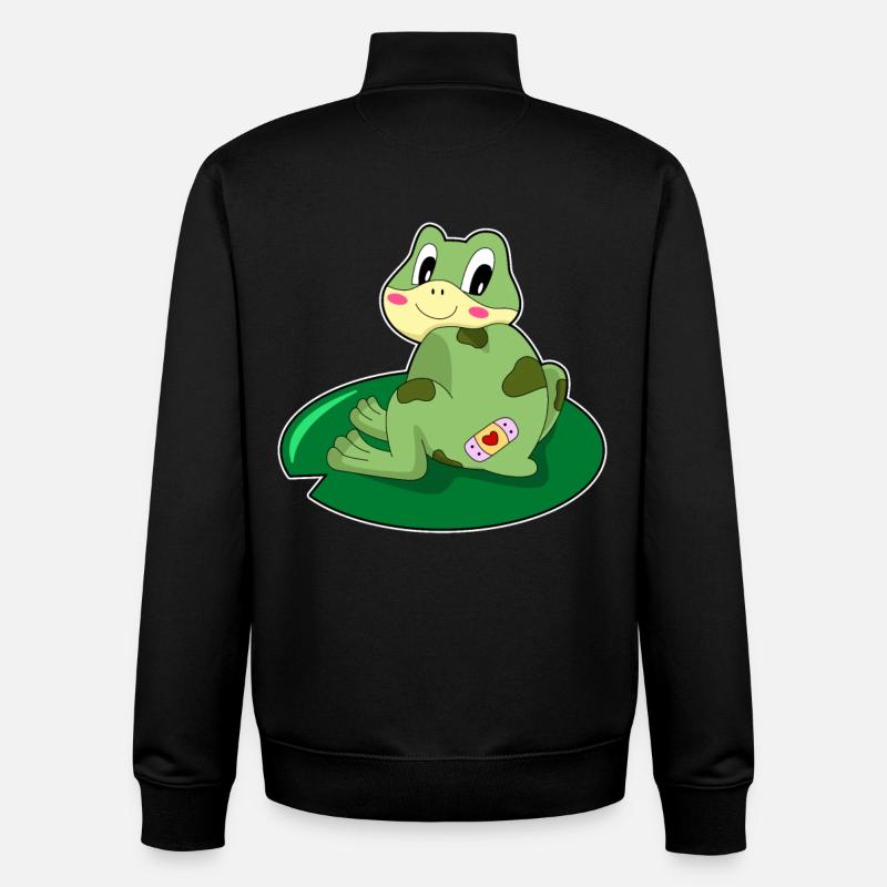Frosch Pflaster - Unisex Organic Zip Sweatshirt von Stanley/Stella - Schwarz