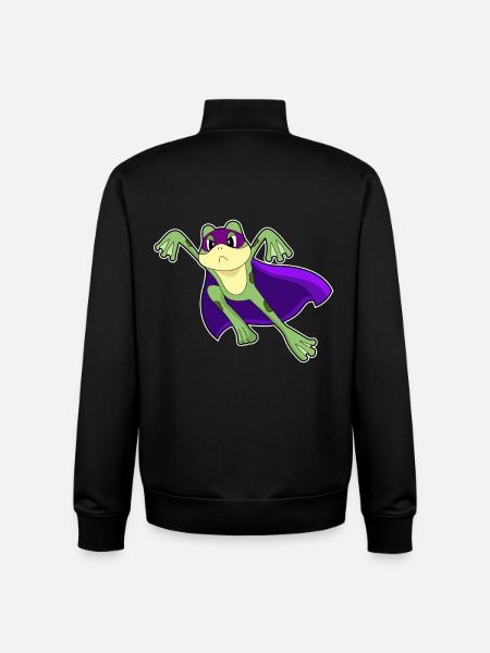Frog Superhero Cloak - Unisex Organic Zip Sweatshirt by Stanley/Stella - black