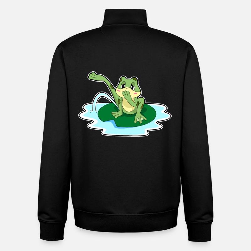 Toilette grenouille - Sweat zippé unisexe en coton bio Stanley/Stella - noir