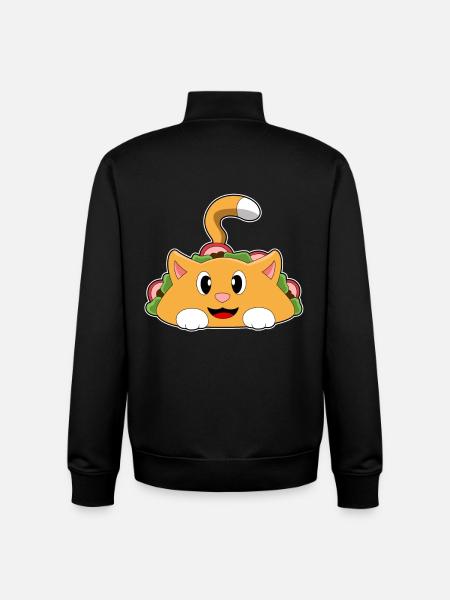 Taco pour chat - Sweat zippé unisexe en coton bio Stanley/Stella - noir