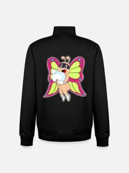 Dent Papillon - Sweat zippé unisexe en coton bio Stanley/Stella - noir