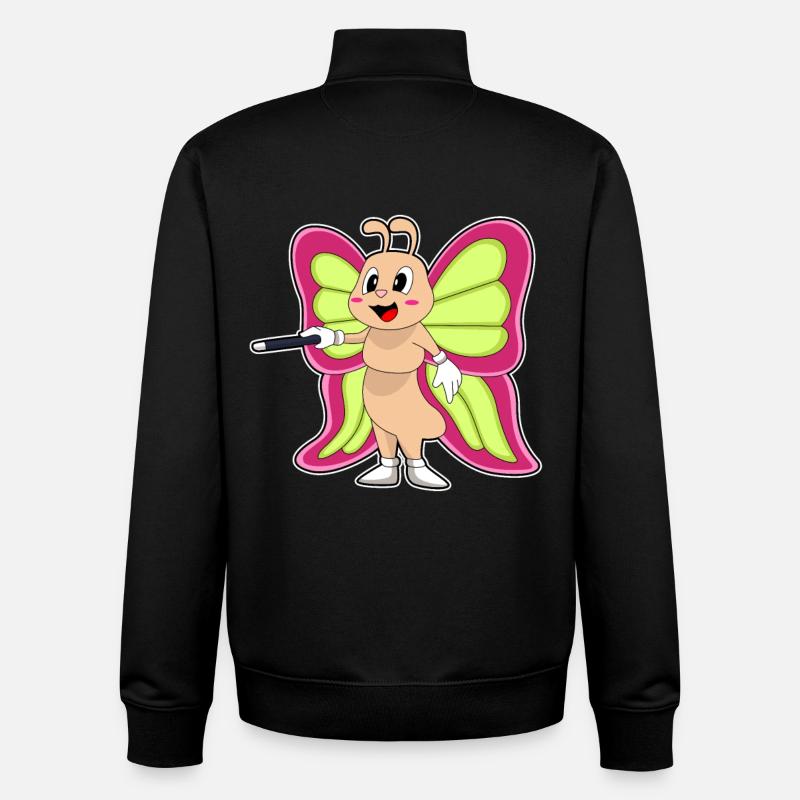 Butterfly Wand - Unisex Organic Zip Sweatshirt by Stanley/Stella - black