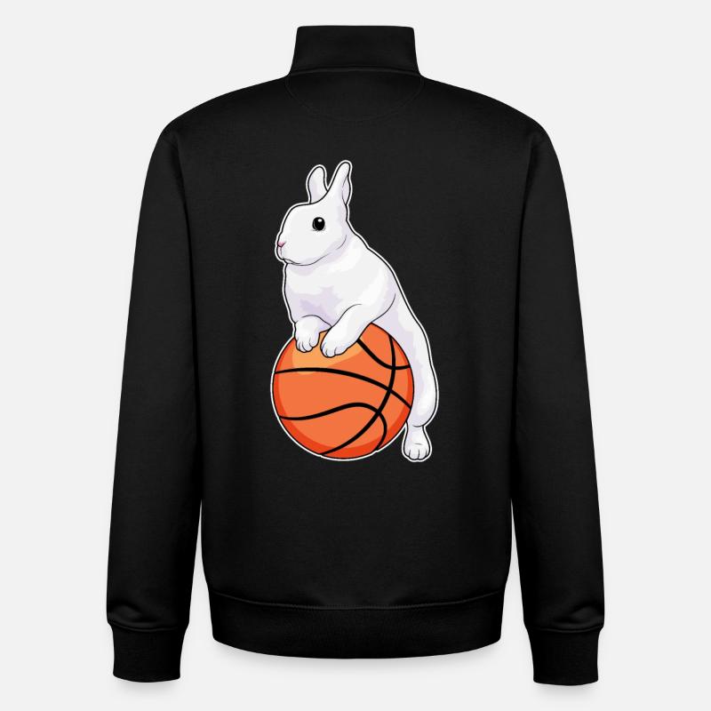 Lapin Basketteur Basketteur - Sweat zippé unisexe en coton bio Stanley/Stella - noir