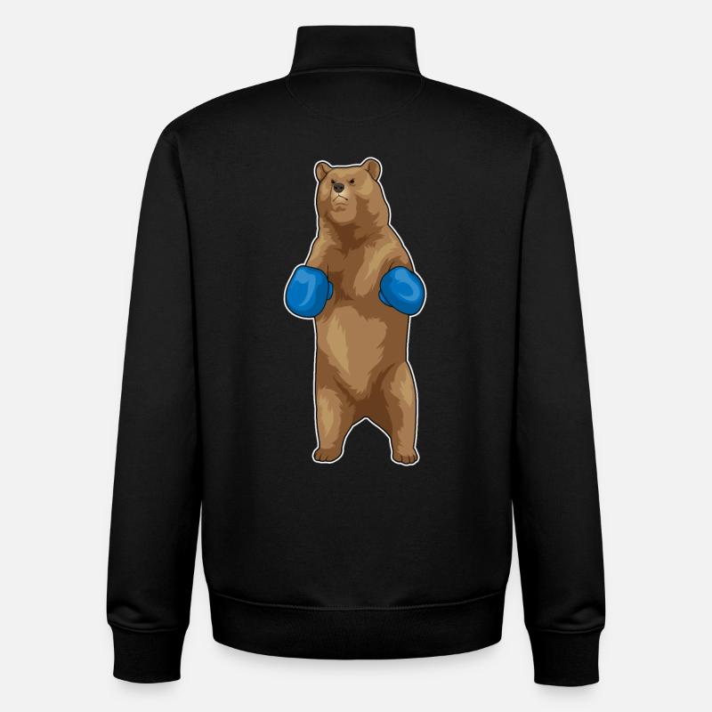 Bär Boxer Boxhandschuhe - Unisex Organic Zip Sweatshirt von Stanley/Stella - Schwarz