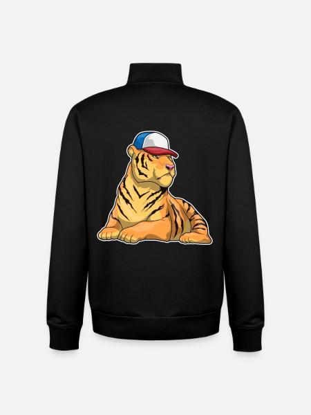 Tiger Student Cap School - Unisex Organic Zip Sweatshirt by Stanley/Stella - black