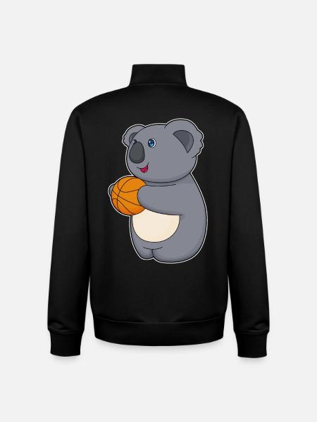 Koala Basketball Player Basketball - Unisex Organic Zip Sweatshirt by Stanley/Stella - black