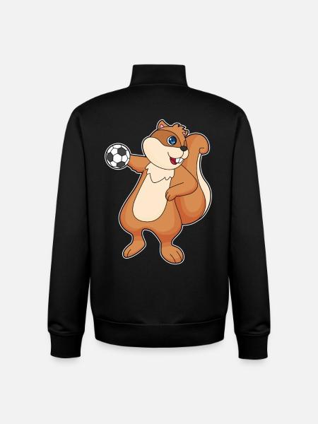 Squirrel Handball Player Handball - Unisex Organic Zip Sweatshirt by Stanley/Stella - black