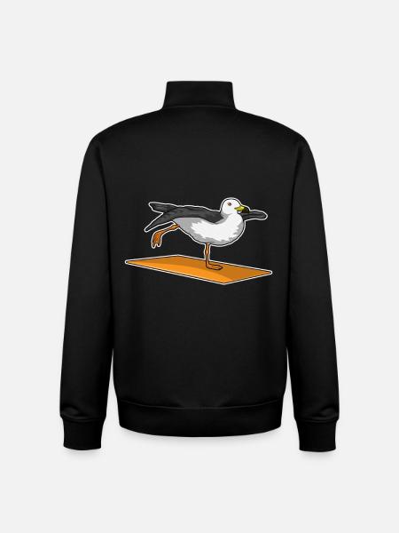 Seabird Yoga Fitness Gymnastics - Unisex Organic Zip Sweatshirt by Stanley/Stella - black