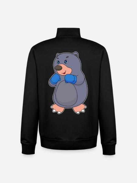Maulwurf Boxer Boxhandschuhe Boxen - Unisex Organic Zip Sweatshirt von Stanley/Stella - Schwarz