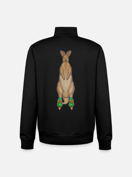 Kangaroo Inline skating Inline skates - Unisex Organic Zip Sweatshirt by Stanley/Stella - black
