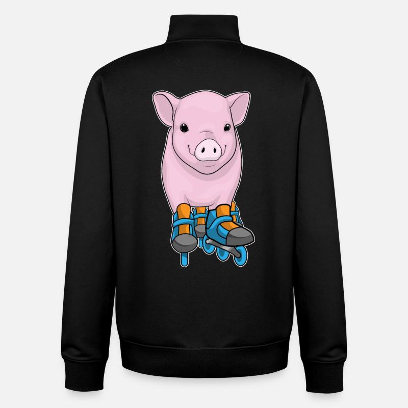 Schwein Inline skating Inline skates - Unisex Organic Zip Sweatshirt von Stanley/Stella - Schwarz