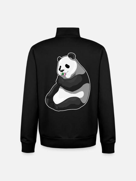 Panda lollipop - Unisex Organic Zip Sweatshirt by Stanley/Stella - black