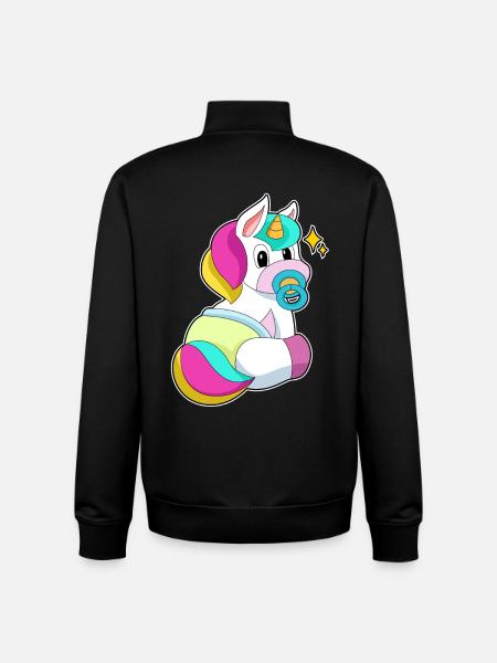 Tétine Licorne - Sweat zippé unisexe en coton bio Stanley/Stella - noir