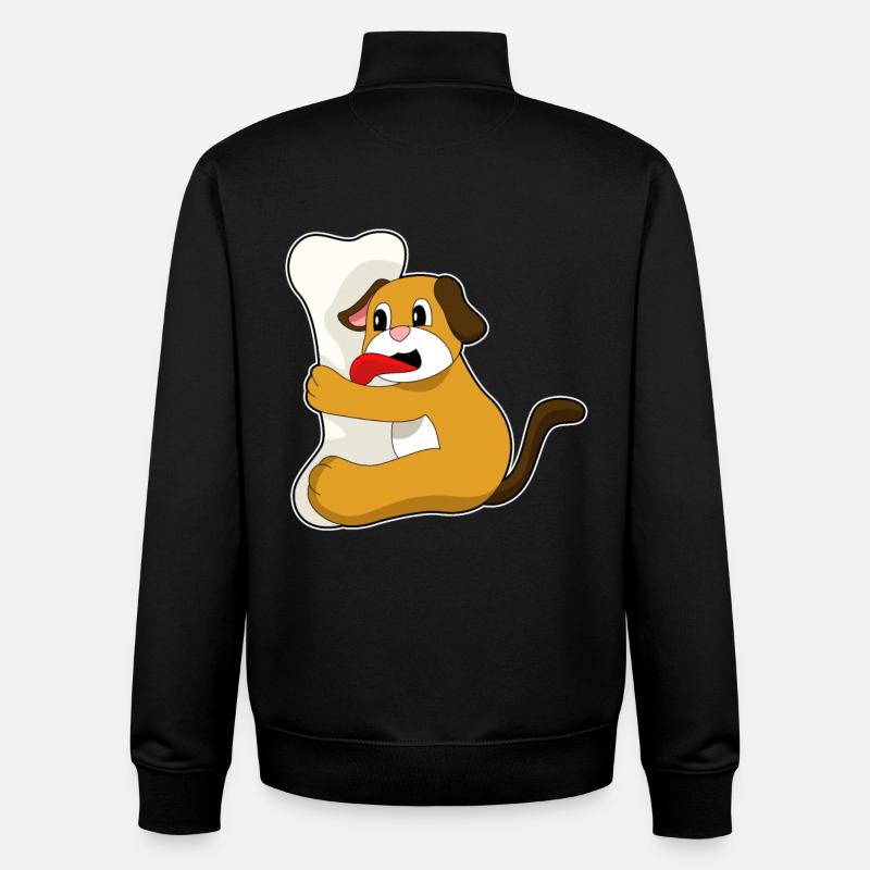 Hund Knochen - Unisex Organic Zip Sweatshirt von Stanley/Stella - Schwarz