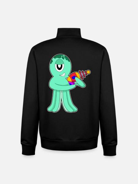 Octopus Alien - Unisex Organic Zip Sweatshirt by Stanley/Stella - black