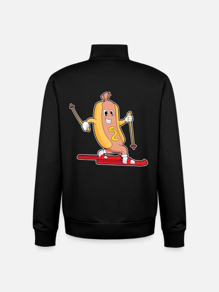 Hotdog Skier Ski - Sweat zippé unisexe en coton bio Stanley/Stella - noir