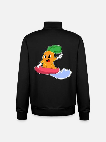 Carrot Snowboarder Snowboard - Sweat zippé unisexe en coton bio Stanley/Stella - noir