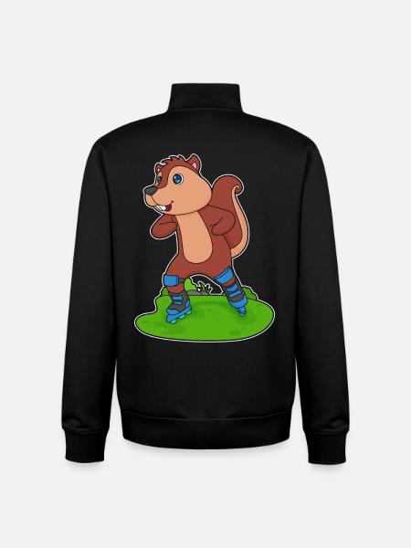 Squirrel Inline skating Inline skates - Unisex Organic Zip Sweatshirt by Stanley/Stella - black