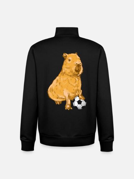 Capybara Football - Unisex Organic Zip Sweatshirt by Stanley/Stella - black
