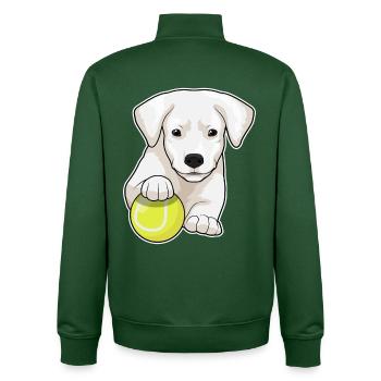 Hundewelpe Tennis Tennisball - Unisex Organic Zip Sweatshirt von Stanley/Stella - Flaschengrün - Hinten - AI Model Male 185 dark (185cm)