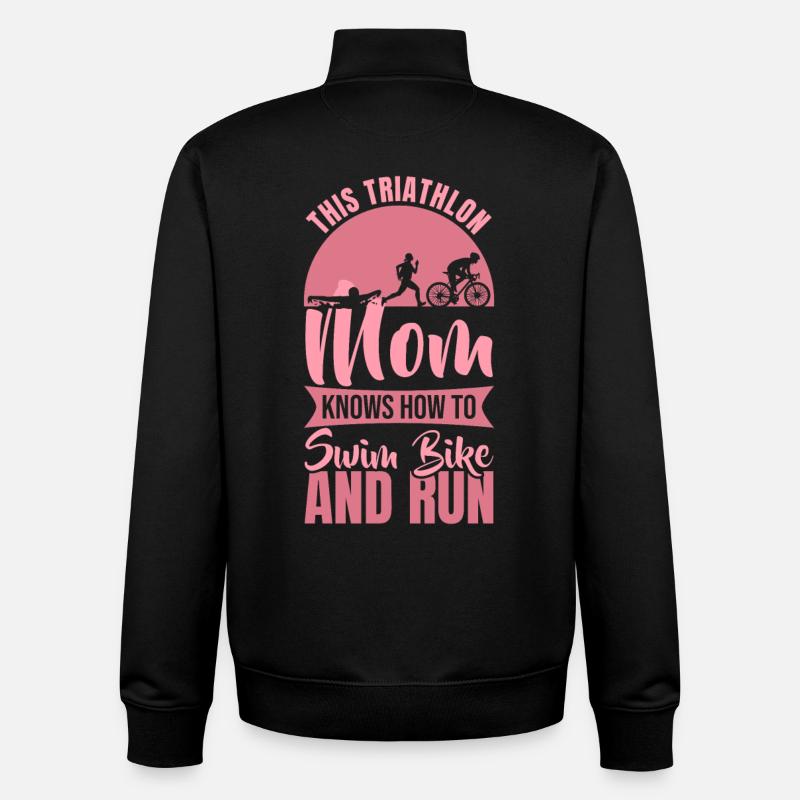 Triathlet Mama - Unisex Organic Zip Sweatshirt von Stanley/Stella - Schwarz