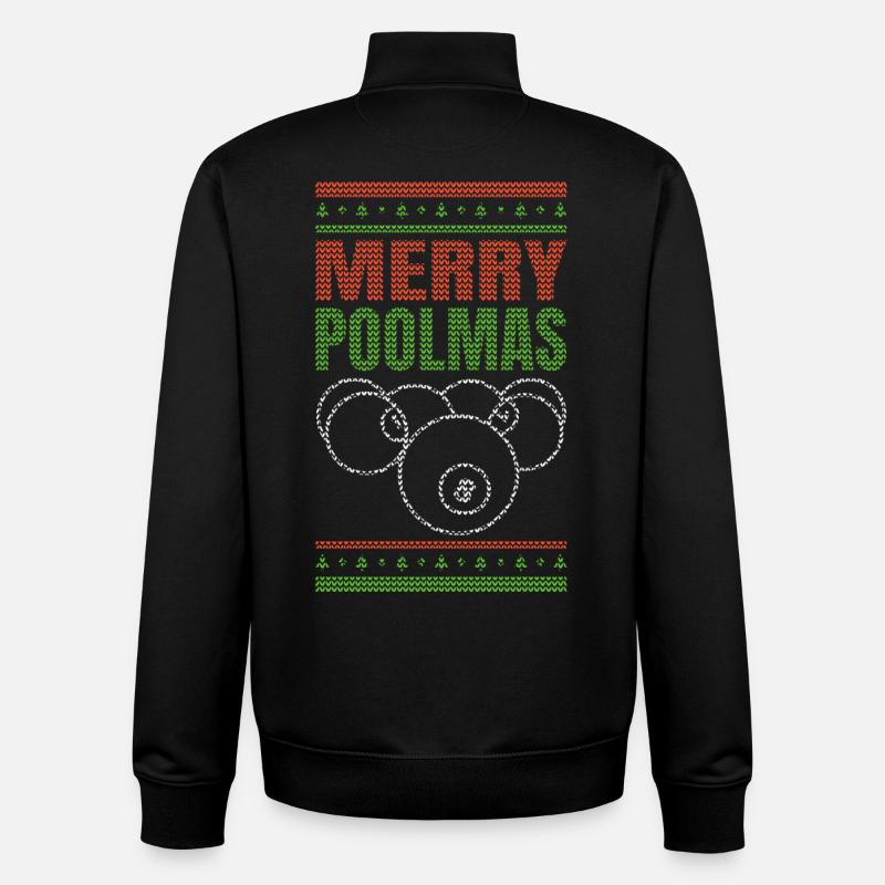 Joueur de billard de Noël - Sweat zippé unisexe en coton bio Stanley/Stella - noir
