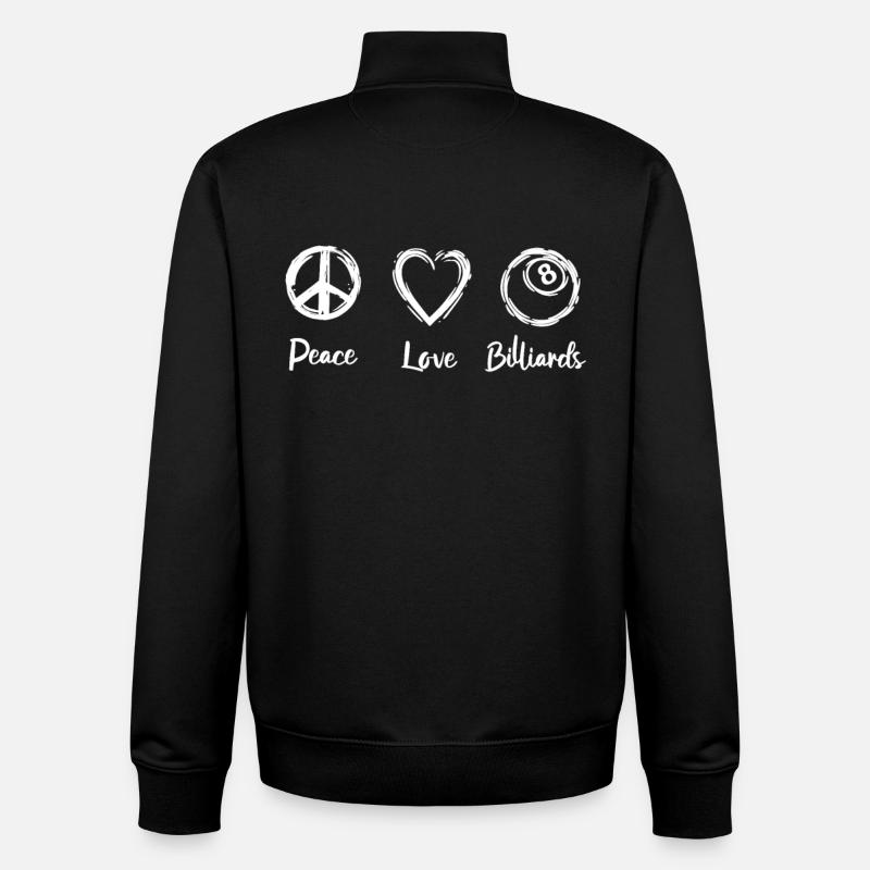 Frieden Liebe Billard - Unisex Organic Zip Sweatshirt von Stanley/Stella - Schwarz