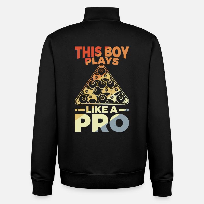 Garçon joueur de billard - Sweat zippé unisexe en coton bio Stanley/Stella - noir