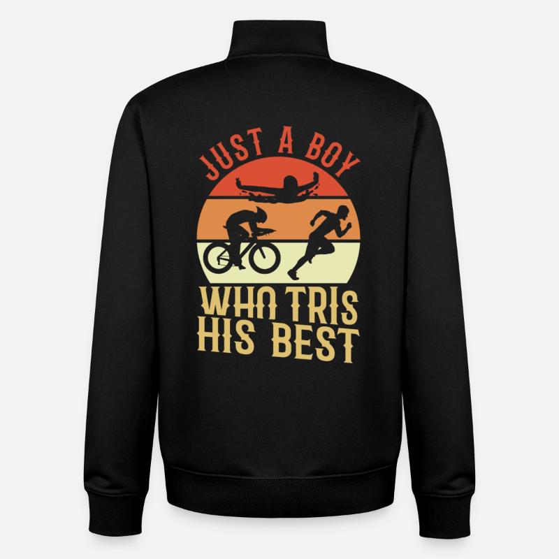 Triathlet - Unisex Organic Zip Sweatshirt von Stanley/Stella - Schwarz