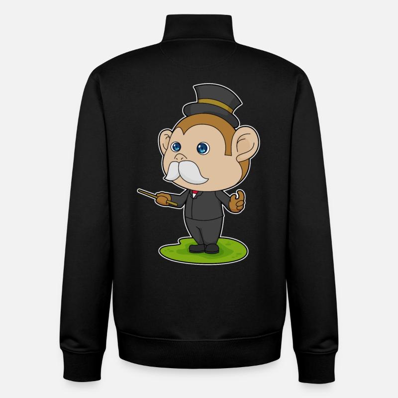 Baguette magique de singe - Sweat zippé unisexe en coton bio Stanley/Stella - noir