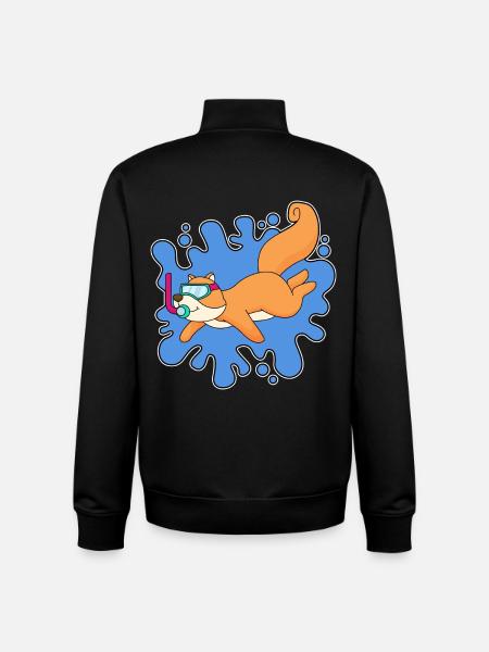 Squirrel Diver Snorkel Diving - Unisex Organic Zip Sweatshirt by Stanley/Stella - black