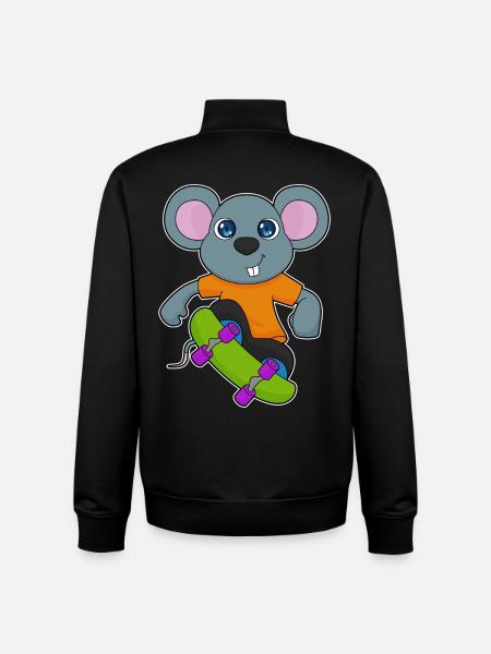 Mouse Skater Skateboard - Sweat zippé unisexe en coton bio Stanley/Stella - noir
