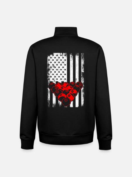 American billiards player - Unisex Organic Zip Sweatshirt by Stanley/Stella - black