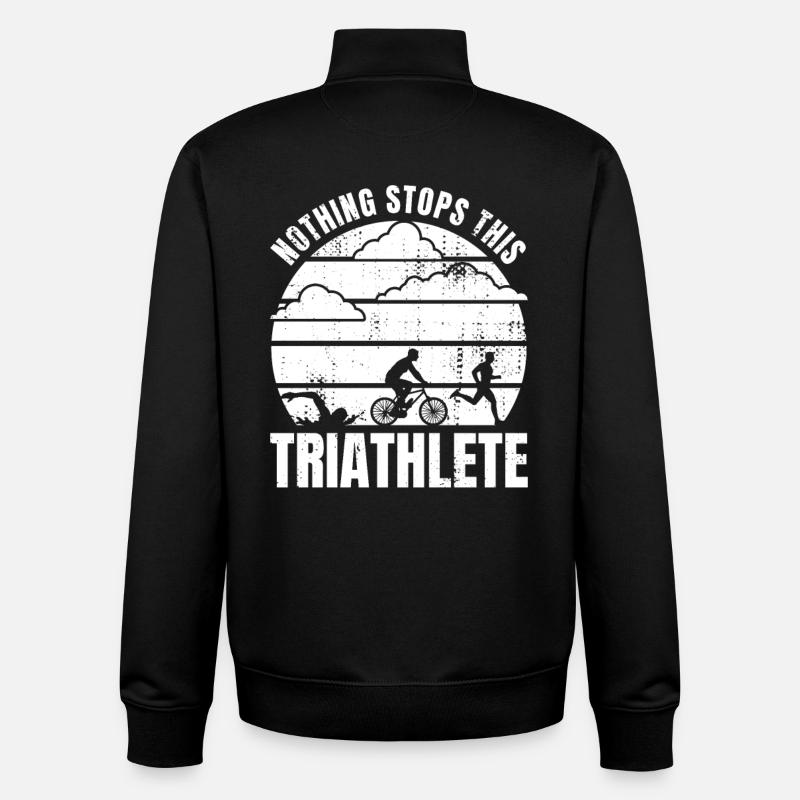 Triathlon Motivation - Sweat zippé unisexe en coton bio Stanley/Stella - noir