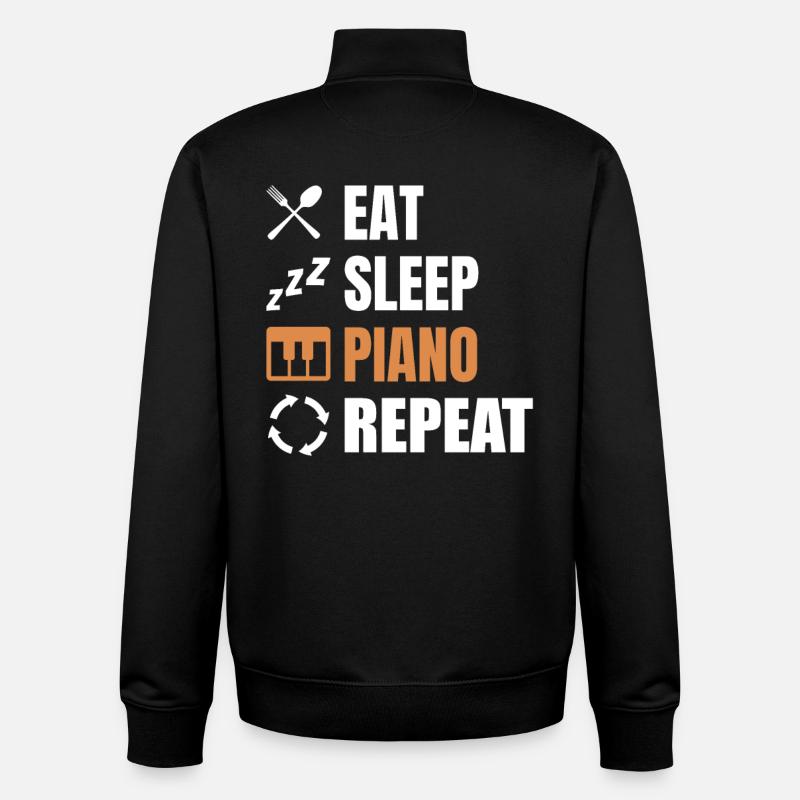 Piano Player Routine - Unisex Organic Zip Sweatshirt by Stanley/Stella - black