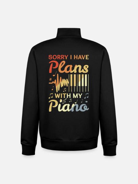 Pianist Witz - Unisex Organic Zip Sweatshirt by Stanley/Stella - black
