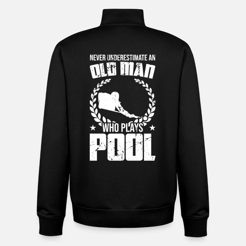 Drôle de grand-père billard - Sweat zippé unisexe en coton bio Stanley/Stella - noir