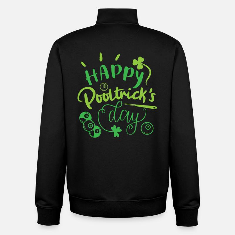 Billiards St. Patrick's - Unisex Organic Zip Sweatshirt by Stanley/Stella - black